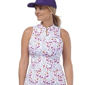 Barstool Golf Sleeveless Floral Polo | Size Large